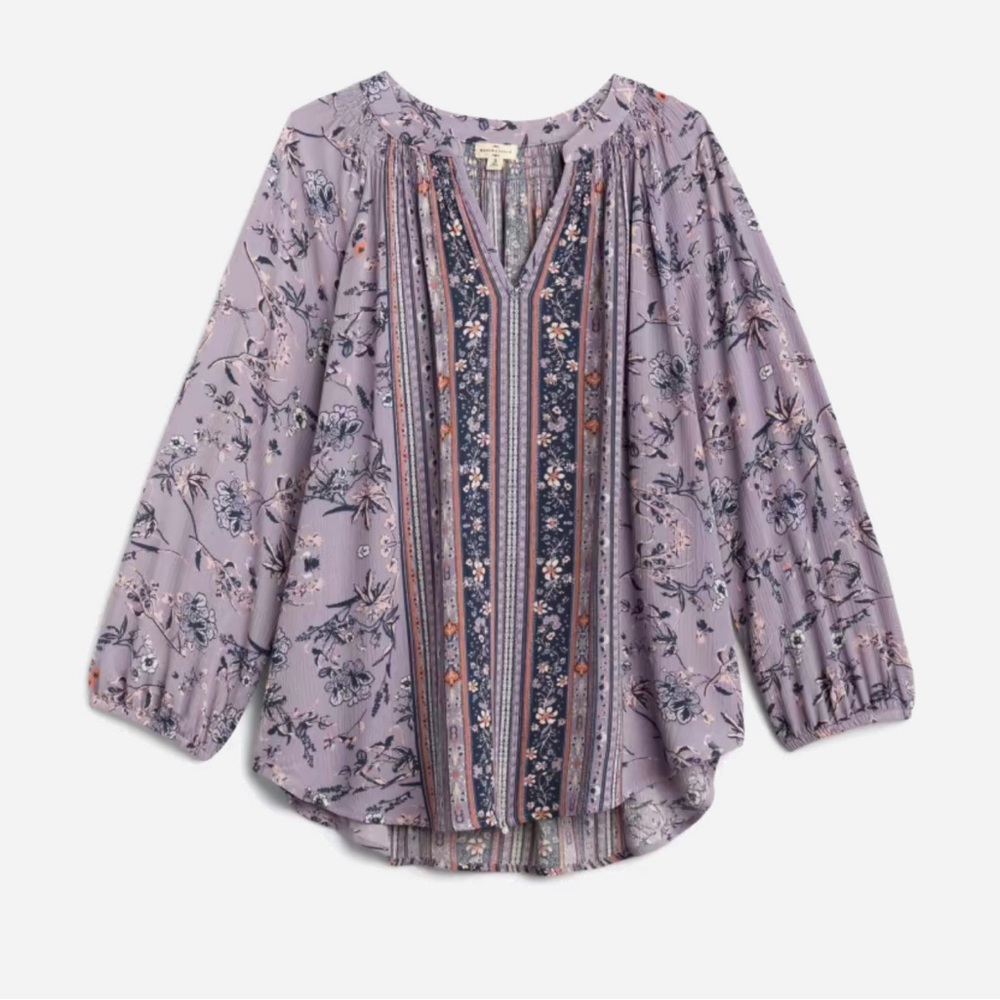 Small floral tint blouson sleeve top